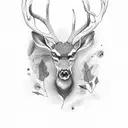 dead deer tattoo design idea