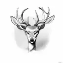 dead deer tattoo design idea