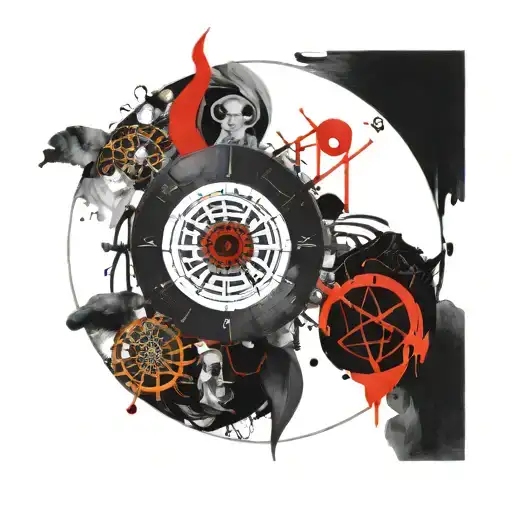 alchemical circle, full metal alchemistc, tattoo design idea