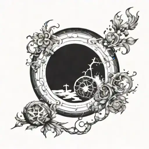 alchemical circle, full metal alchemistc, tattoo design idea