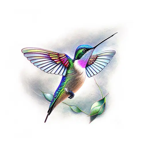 2 vertical humming birds  tattoo design idea
