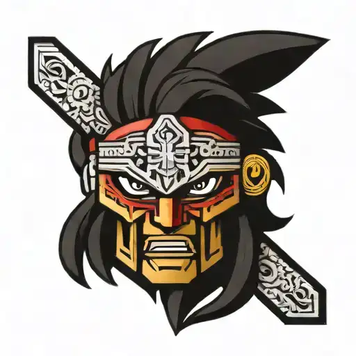 lego aztec warrior tattoo design idea