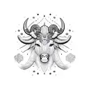 Combine henna motifs with a sketch-style tattoo representing the Taurus-Aries cusp tattoo design idea