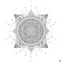 Incorporate henna-inspired patterns into a celestial-themed tattoo tattoo design idea