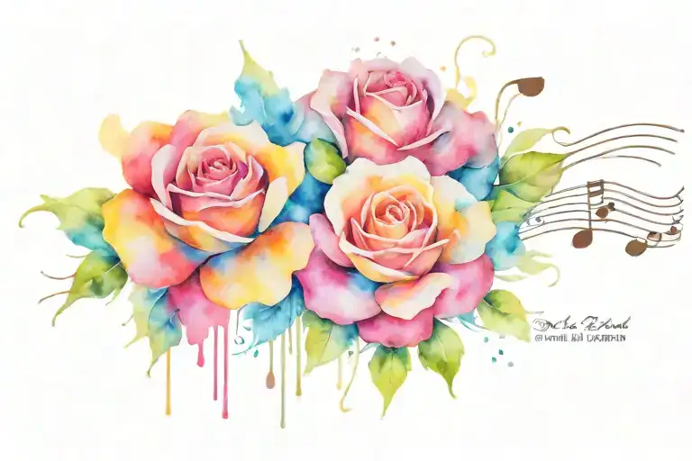 she will be loved sheet music and "i need you for keeps"  tattoo design idea