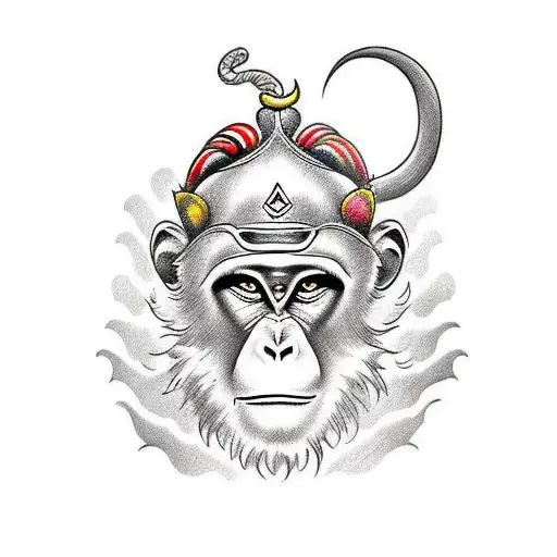 monkey king tattoo design idea