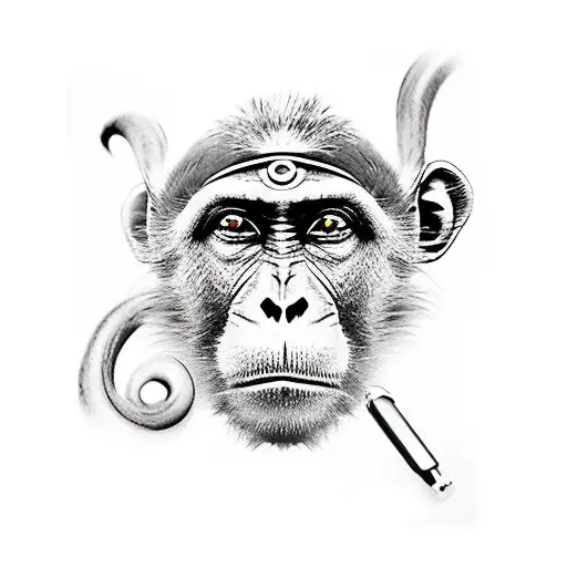 monkey king forearm half sleeve  tattoo design idea