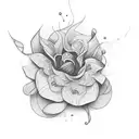 art deco flower tattoo design idea