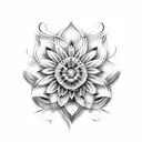 art deco flower tattoo design idea