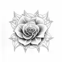 art deco flower tattoo design idea