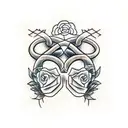 two womens faces with snakes tattoo design idea