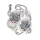 two womens faces with snakes tattoo design idea