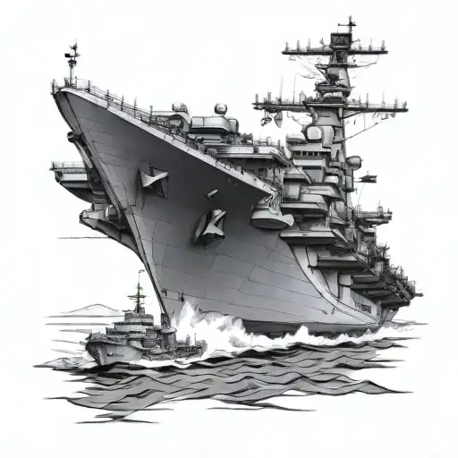 USS Carl Vinson aircraft carrier tattoo design idea