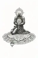 templar knight kneeling angel tattoo design idea