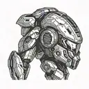 Master chief and Metroid Samus helmet combination    tattoo design idea