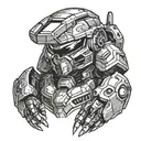 Master chief and Metroid Samus helmet combination    tattoo design idea