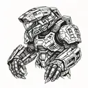 Master chief and Metroid Samus helmet combination    tattoo design idea