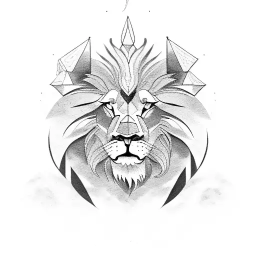 lion and eagle and wolf tattoo design idea