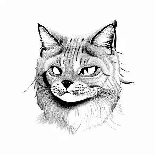 using my cat, a Seal Lynx ragdoll as inspiration in black and white color. With floral decorations around like lilac and tattoo design idea