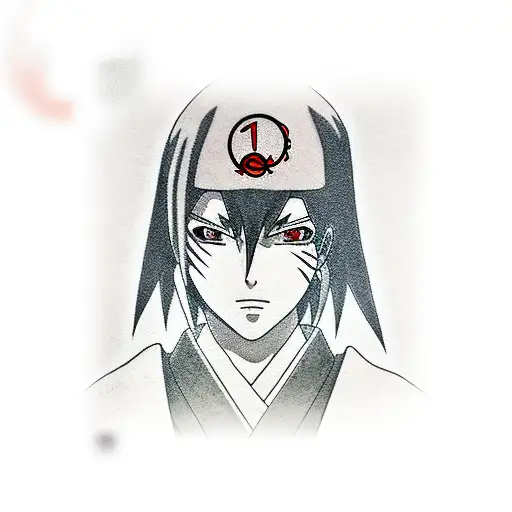 itachi uchiha with a kunai tattoo design idea
