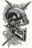 armour of God helmet and sword only  tattoo design idea