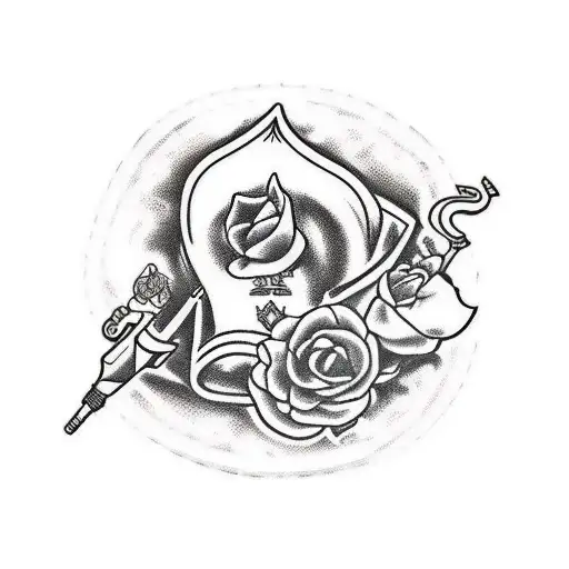 cruz da vida com símbolos resgate tattoo design idea