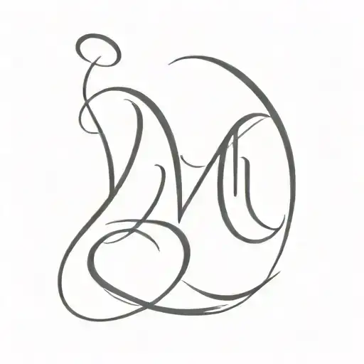 The letters M,B,J connected with an eternity symbol and a heartbeat tattoo design idea