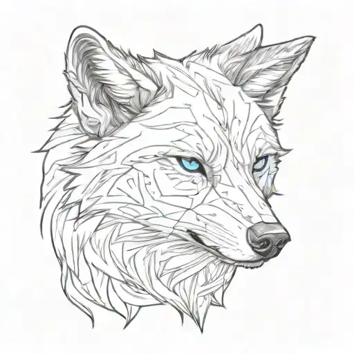 small wolf's head tattoo design idea