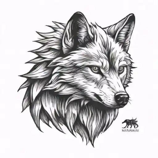 small wolf's head tattoo design idea
