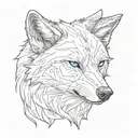 small wolf's head tattoo design idea