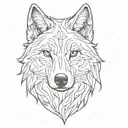small wolf's head tattoo design idea