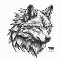 small wolf's head tattoo design idea