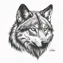 small wolf's head tattoo design idea