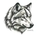 small wolf's head tattoo design idea