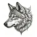 small wolf's head tattoo design idea