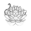 Lotus Flower and snake tattoo design idea