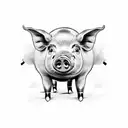 pig holding a suitcase tattoo design idea