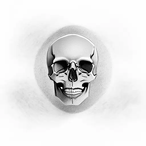 a skull where half of the face is a skull and the other half is human  tattoo design idea
