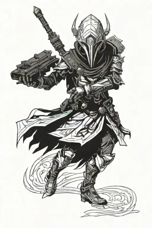 warlock from destiny 1 in crotas end armor tattoo design idea