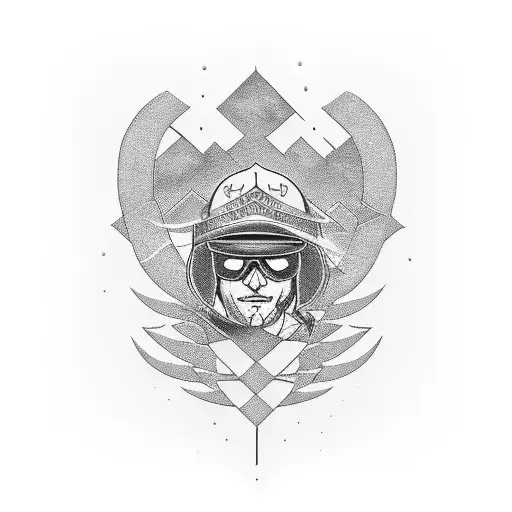 Harley Davidson riding up mountain range tattoo design idea