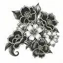 flowers with the names: tammy, cathy, christy, and naomi. tattoo design idea