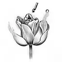 golf club, tulip and music note  tattoo design idea