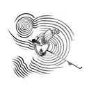 golf club, tulip and music note separately  tattoo design idea