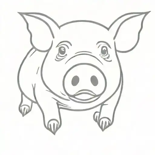 pig wearing tattoo design idea