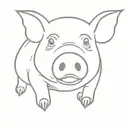 pig wearing tattoo design idea