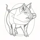 pig wearing tattoo design idea