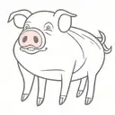 pig wearing tattoo design idea