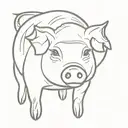 pig wearing tattoo design idea