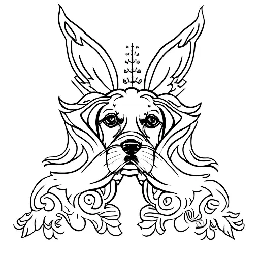 cocker spaniel dog with angel wings  tattoo design idea