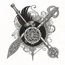 Combining ancient Persian symbols with medical instruments in a unique design tattoo design idea